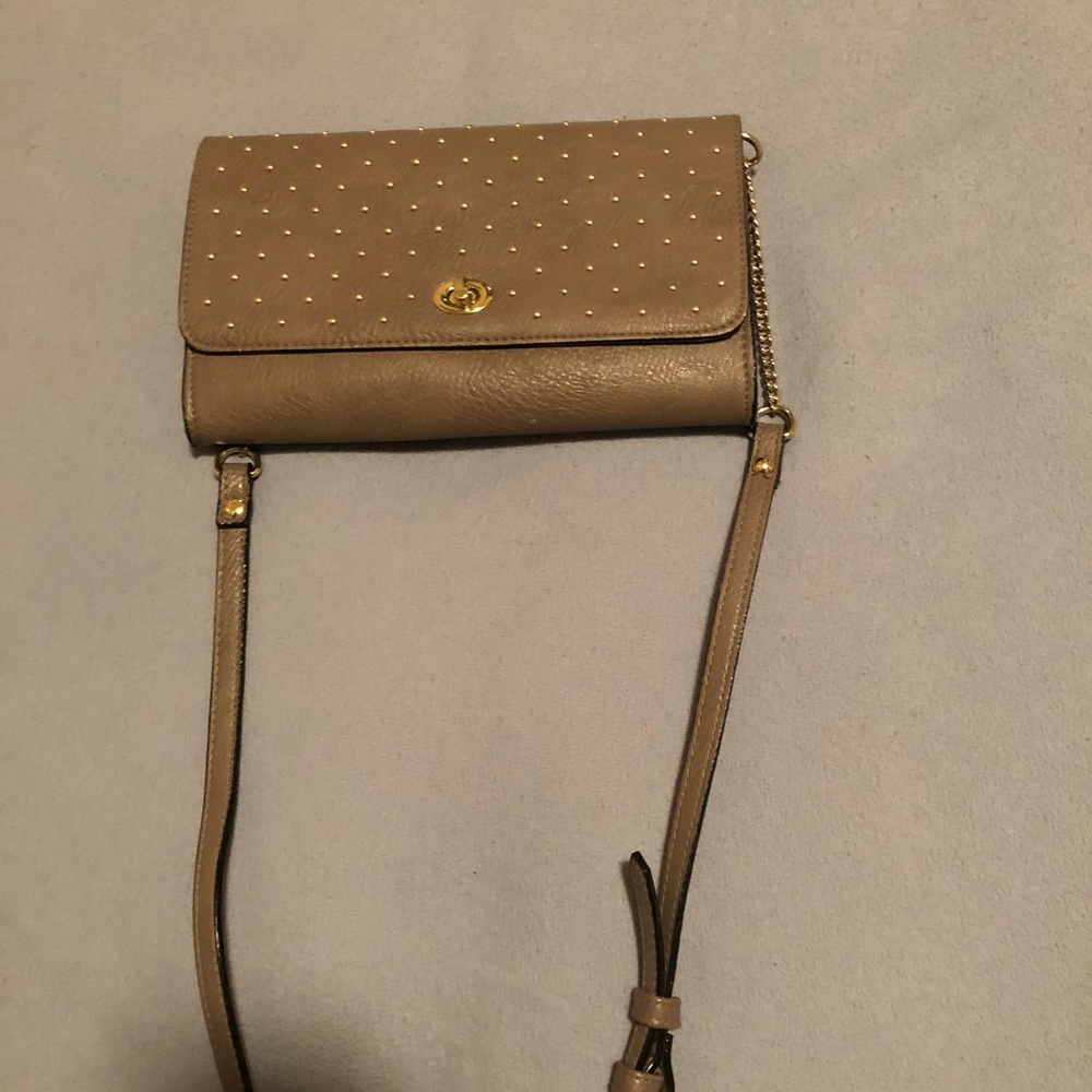 Dark lavender over the shoulder purse